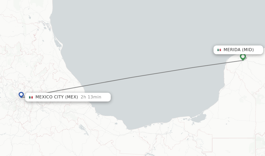 Direct (nonstop) flights from Merida to Mexico City schedules