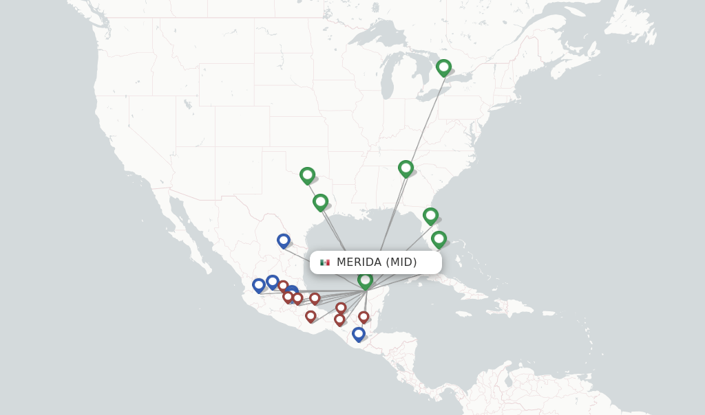 Direct (nonstop) flights from Merida to Cancun schedules