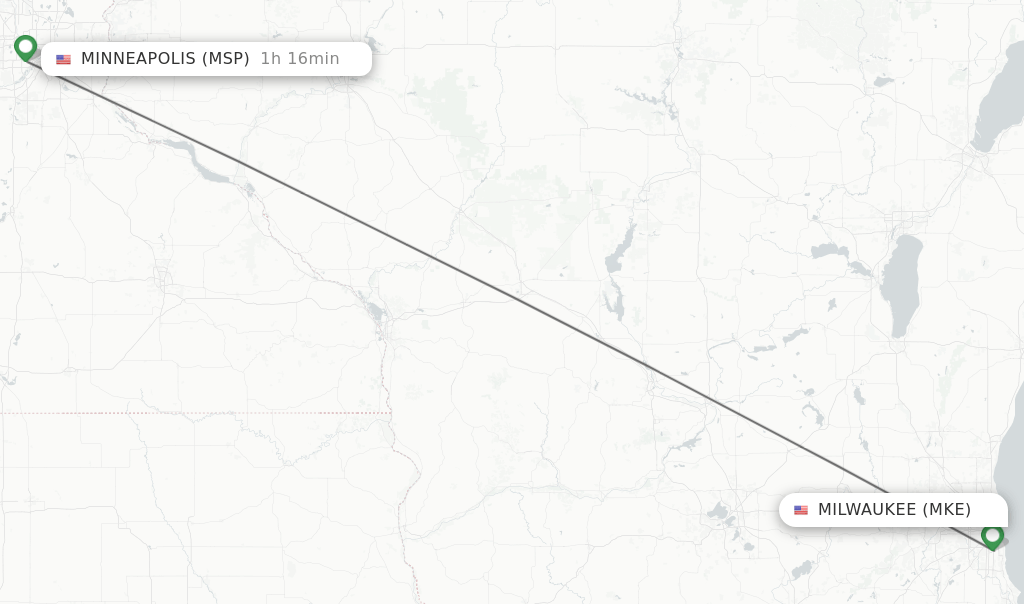 Direct (nonstop) flights from Milwaukee to Minneapolis schedules