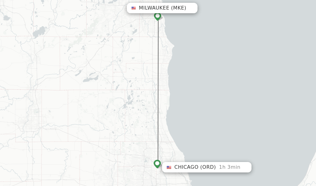 Direct (nonstop) flights from Milwaukee to Chicago schedules