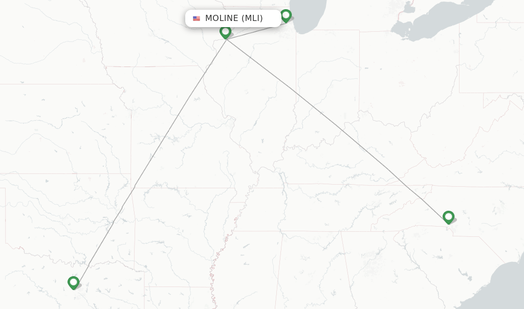 American Airlines flights from Moline, MLI