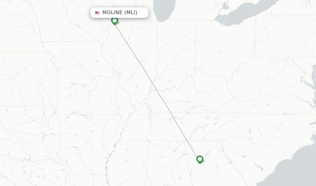 Delta flights from Moline, MLI