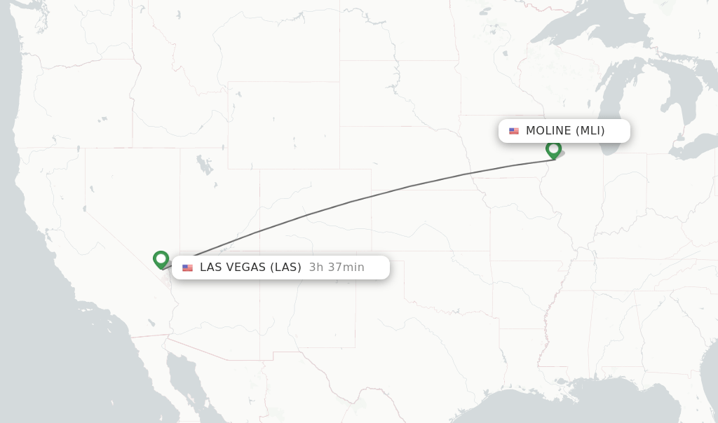 Direct (nonstop) flights from Moline to Las Vegas schedules