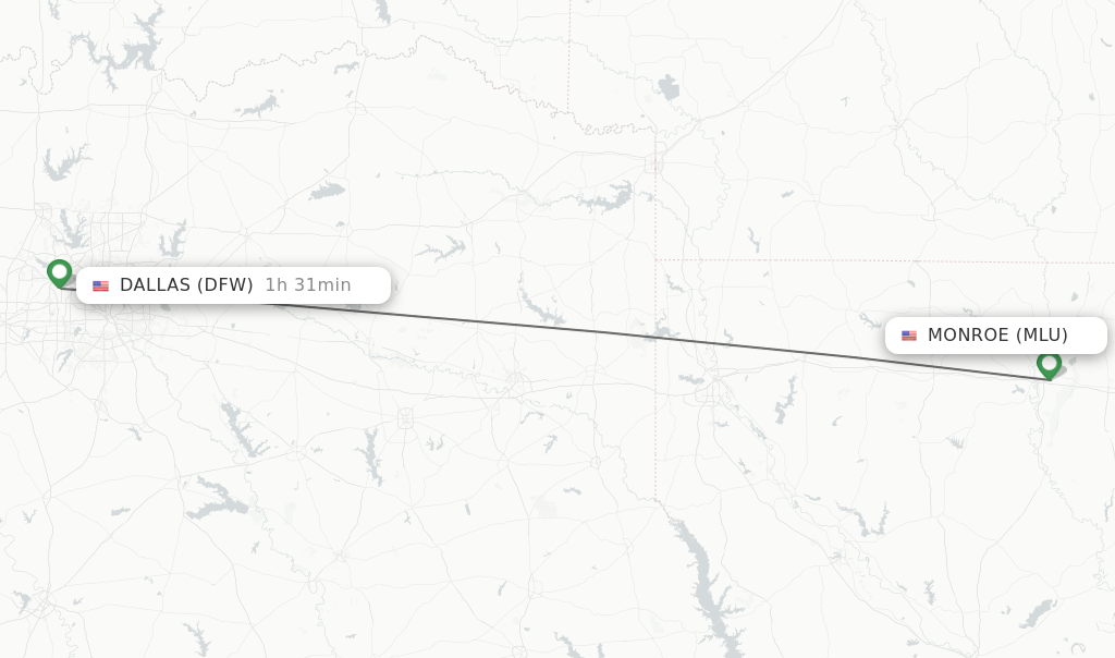 Direct (nonstop) flights from Monroe to Dallas schedules