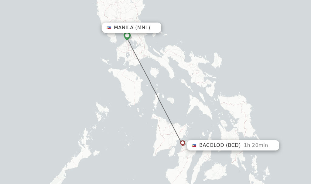 Direct (nonstop) flights from Manila to Bacolod schedules