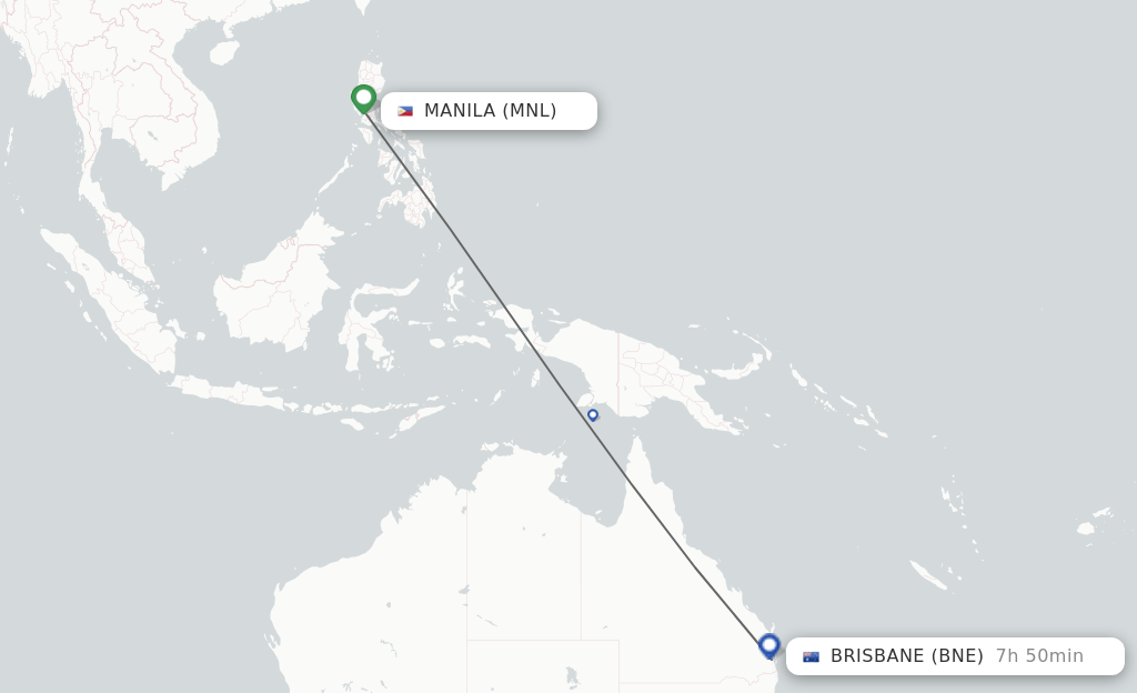 Direct (nonstop) flights from Manila to Brisbane schedules
