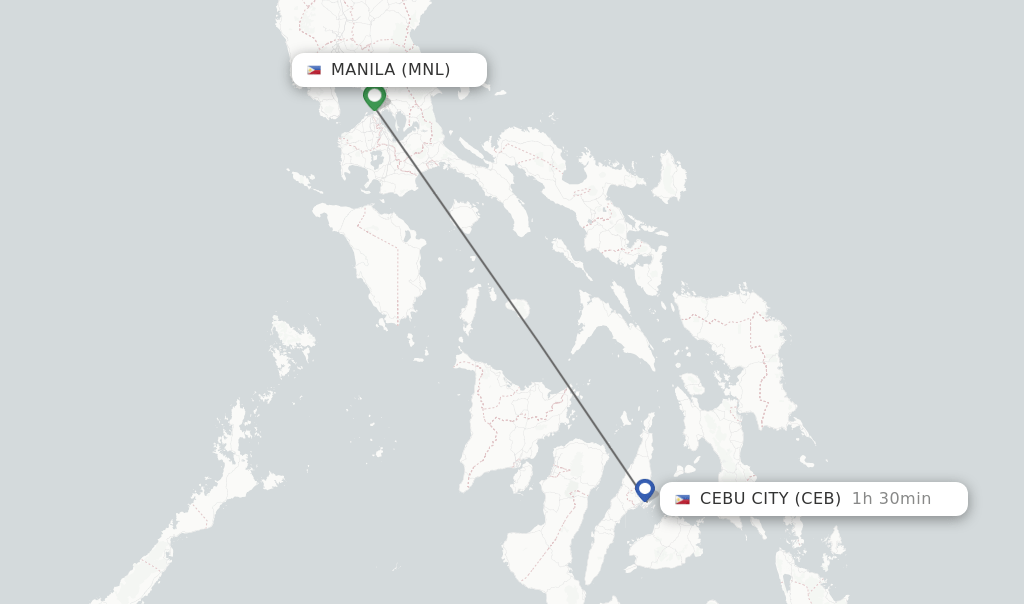 Direct (nonstop) flights from Manila to Cebu City schedules