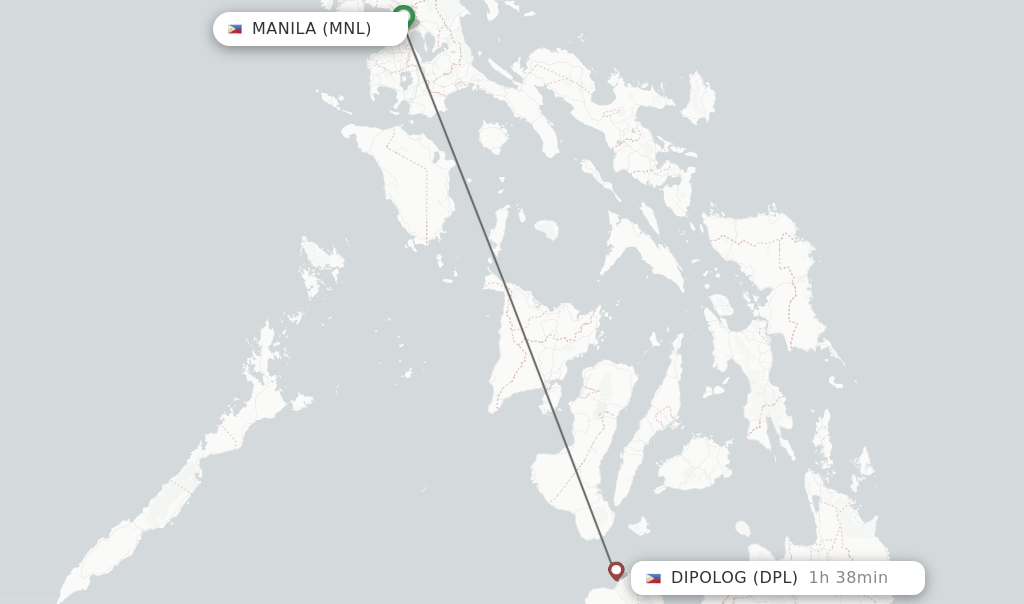 Direct (nonstop) flights from Manila to Dipolog schedules
