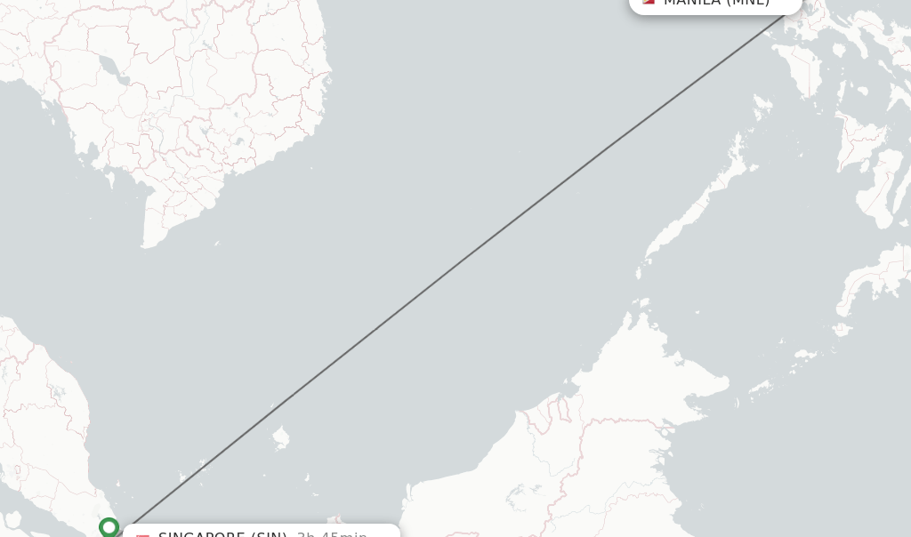 Direct (nonstop) flights from Manila to Singapore schedules