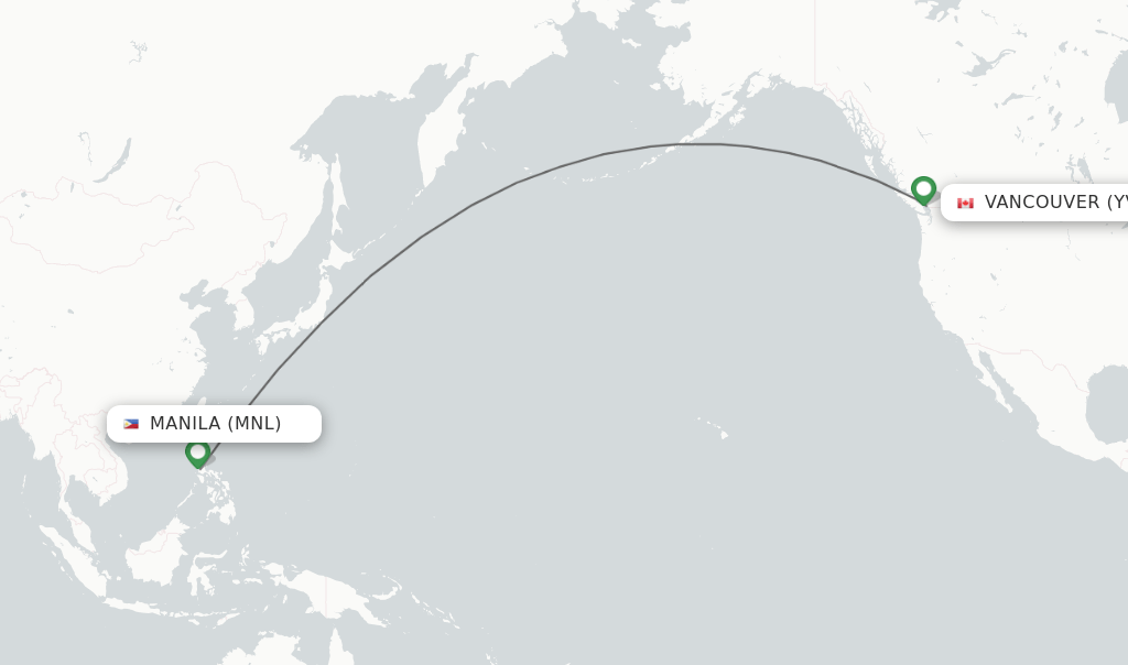 Direct (nonstop) flights from Manila to Vancouver schedules
