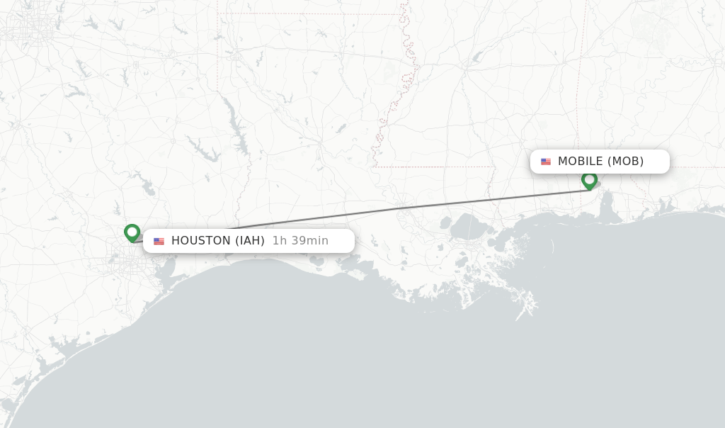 Direct (nonstop) flights from Mobile to Houston schedules