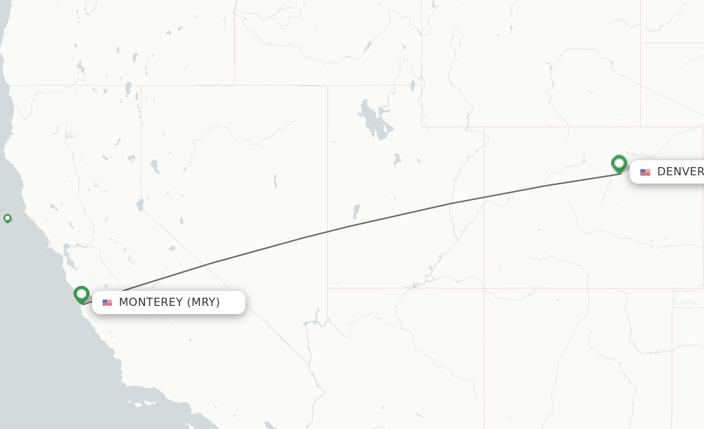 Direct (nonstop) flights from Monterey to Denver schedules