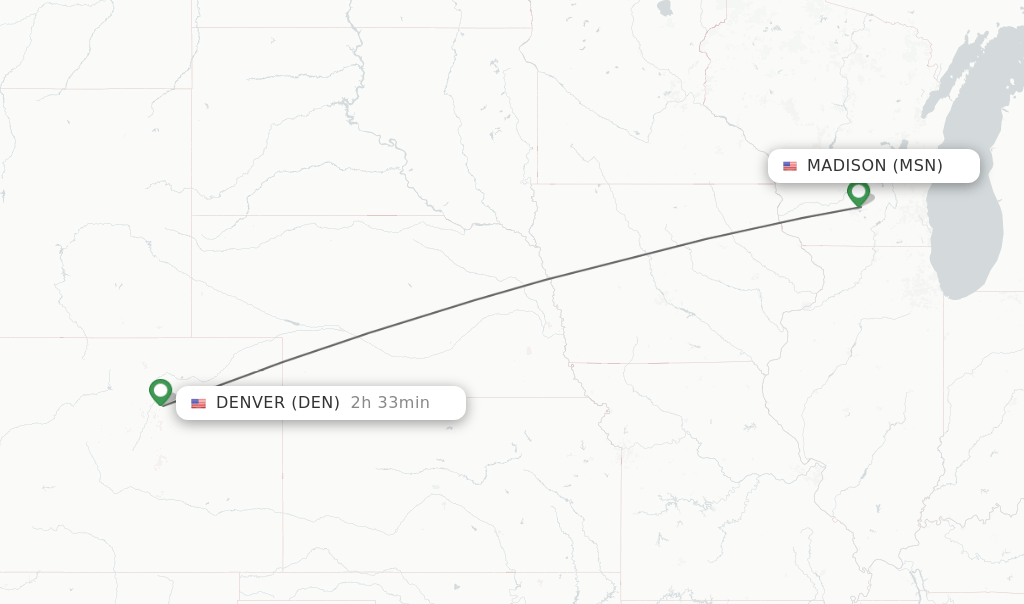 Direct (nonstop) flights from Madison to Denver schedules