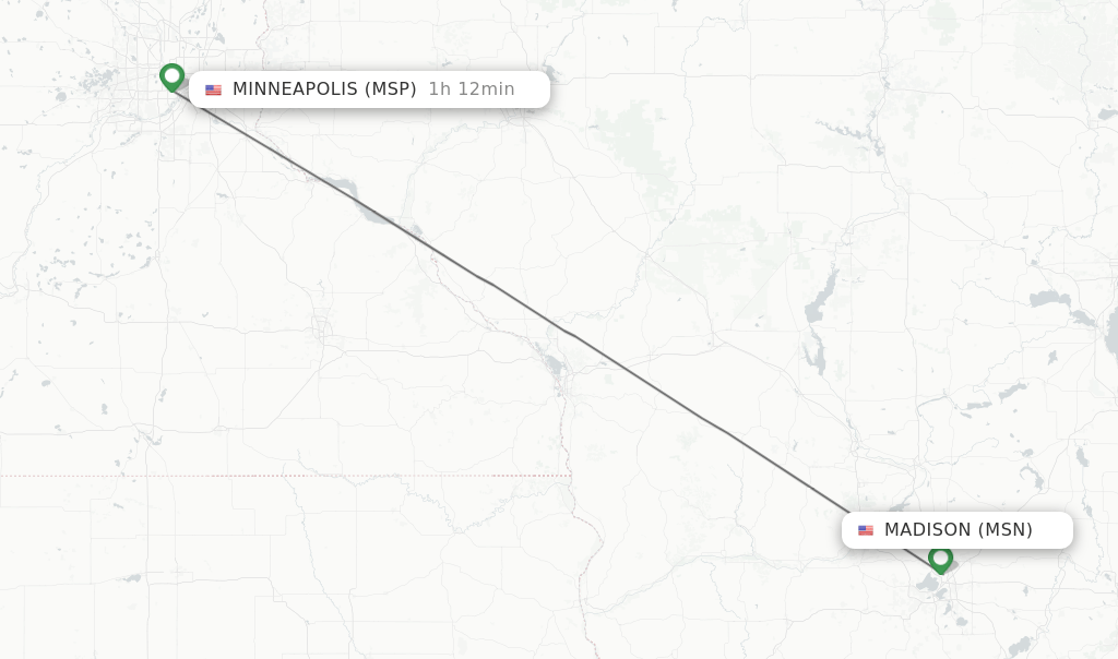 Direct (nonstop) flights from Madison to Minneapolis schedules