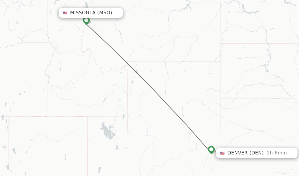 Direct (nonstop) flights from Missoula to Denver schedules