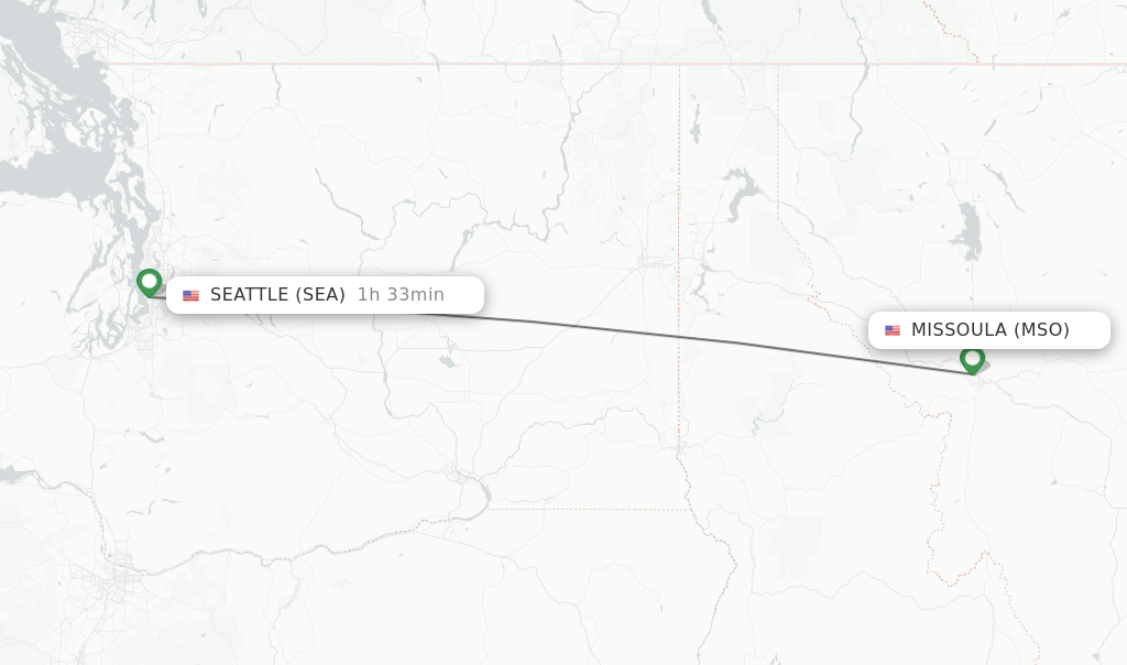 Direct (nonstop) flights from Missoula to Seattle schedules