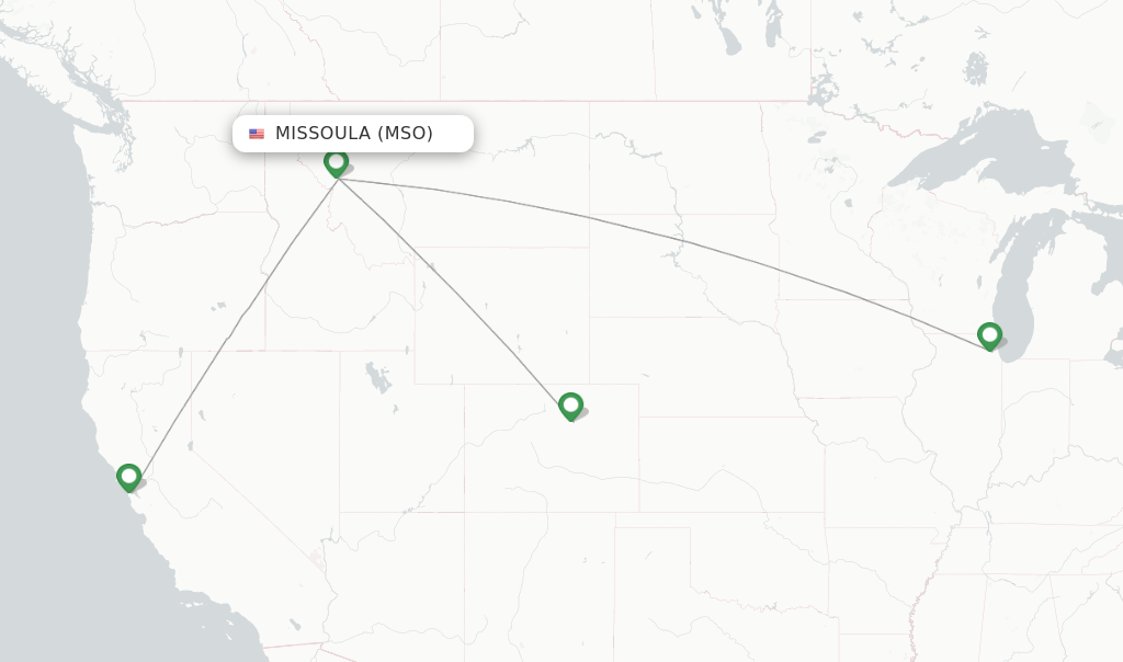 United flights from Missoula, MSO