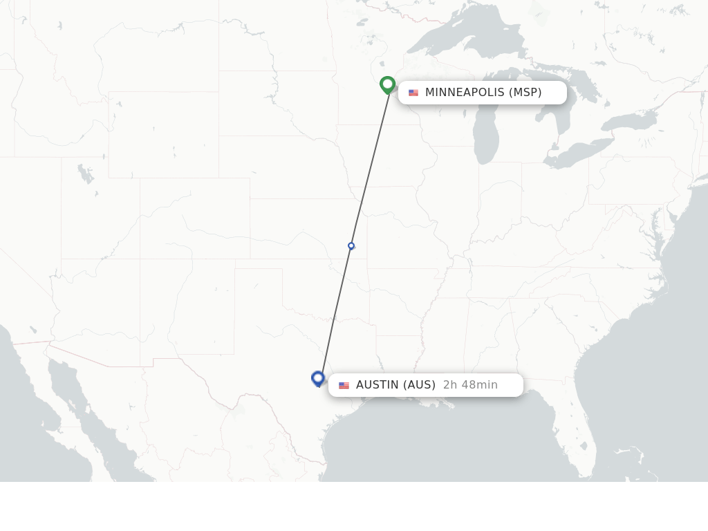 Direct (nonstop) flights from Minneapolis to Austin schedules