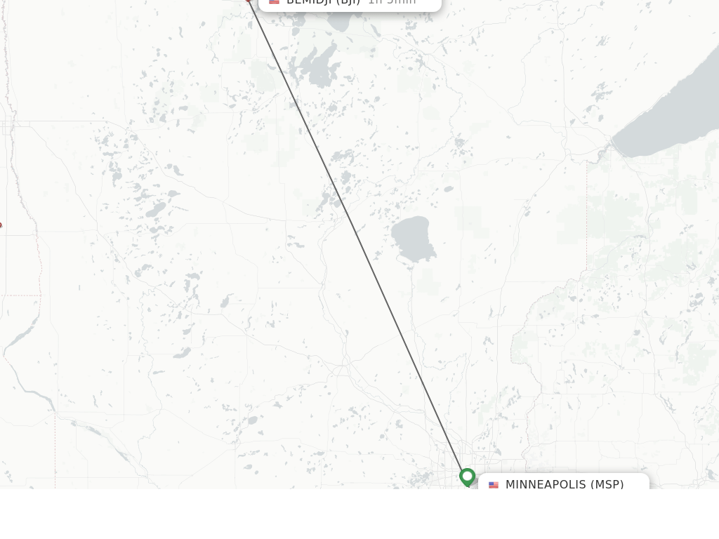 Direct (nonstop) flights from Minneapolis to Bemidji schedules