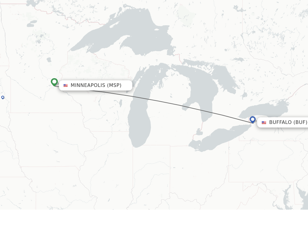 Direct (nonstop) flights from Minneapolis to Buffalo schedules