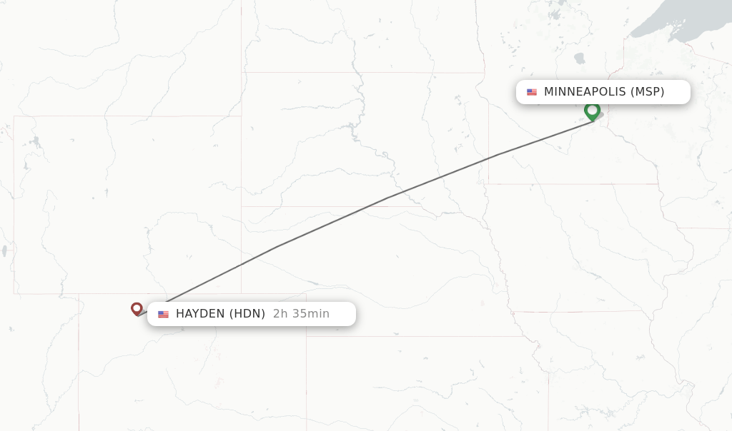 Direct (nonstop) flights from Minneapolis to Hayden schedules