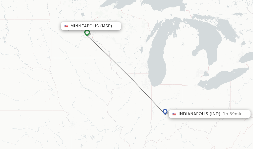 Direct (nonstop) flights from Minneapolis to Indianapolis schedules