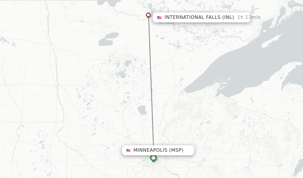 Direct (nonstop) flights from Minneapolis to International Falls
