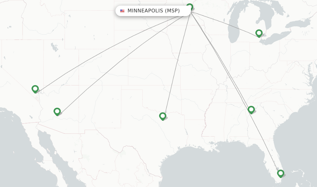 Spirit flights from Minneapolis, MSP