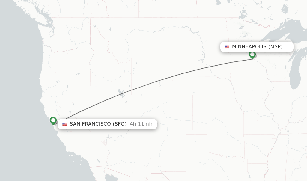 Direct (nonstop) flights from Minneapolis to San Francisco schedules