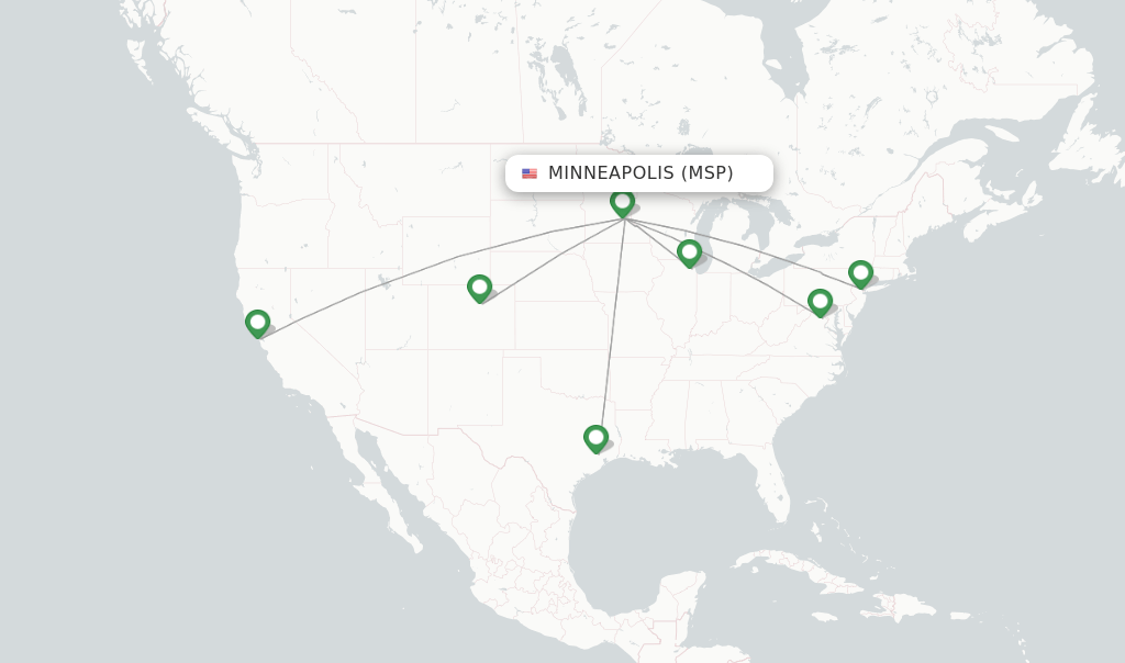 United flights from Minneapolis, MSP