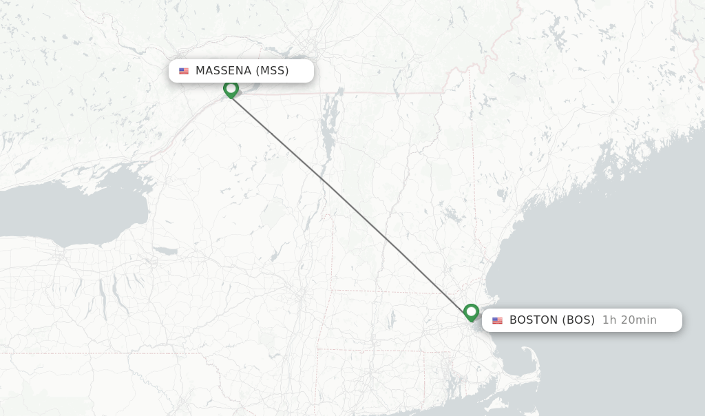 Direct (nonstop) flights from Massena to Boston schedules