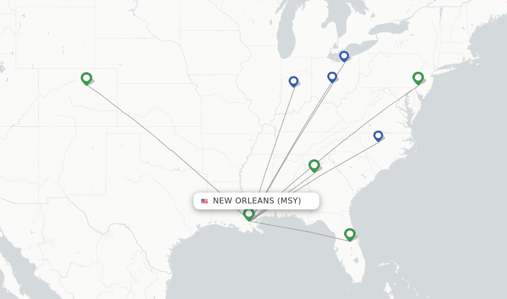 Frontier Airlines flights from New Orleans, MSY