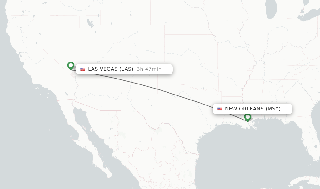 Direct (nonstop) flights from New Orleans to Las Vegas schedules