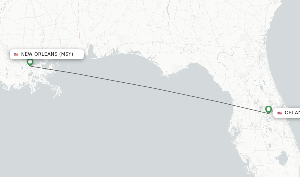 Direct (nonstop) flights from New Orleans to Orlando schedules