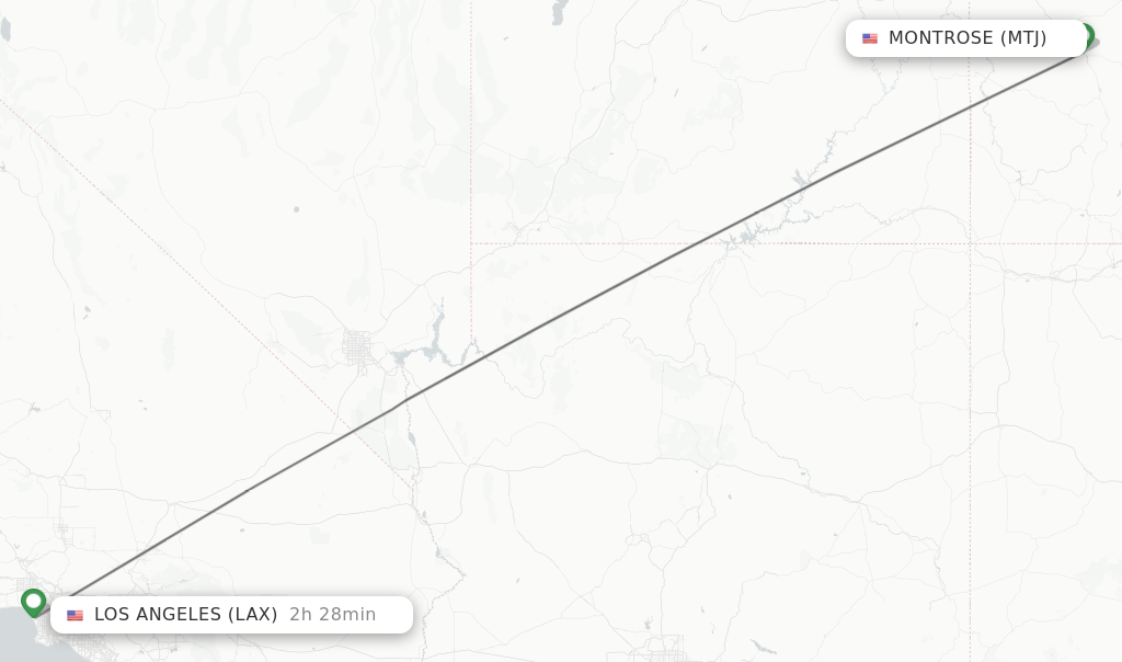 Direct (nonstop) flights from Montrose to Los Angeles schedules