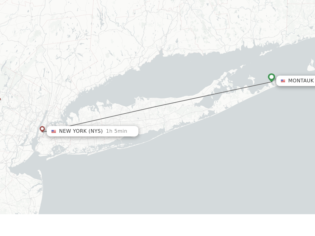 Direct (nonstop) flights from Montauk Point to New York schedules