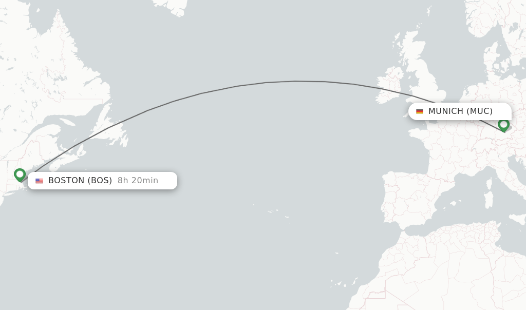 Direct (nonstop) flights from Munich to Boston schedules