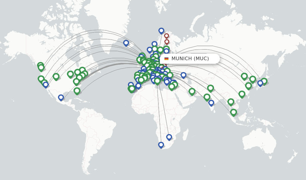 Lufthansa flights from Munich, MUC