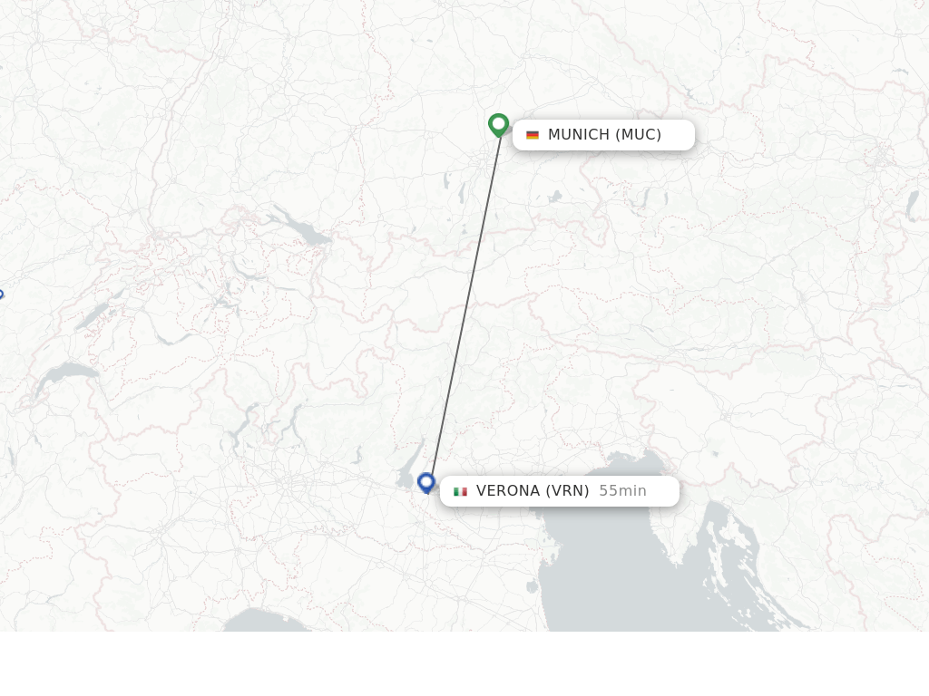 Direct (nonstop) flights from Munich to Verona schedules