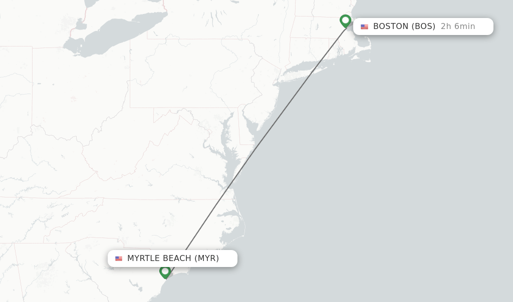 Direct (nonstop) flights from Myrtle Beach to Boston schedules