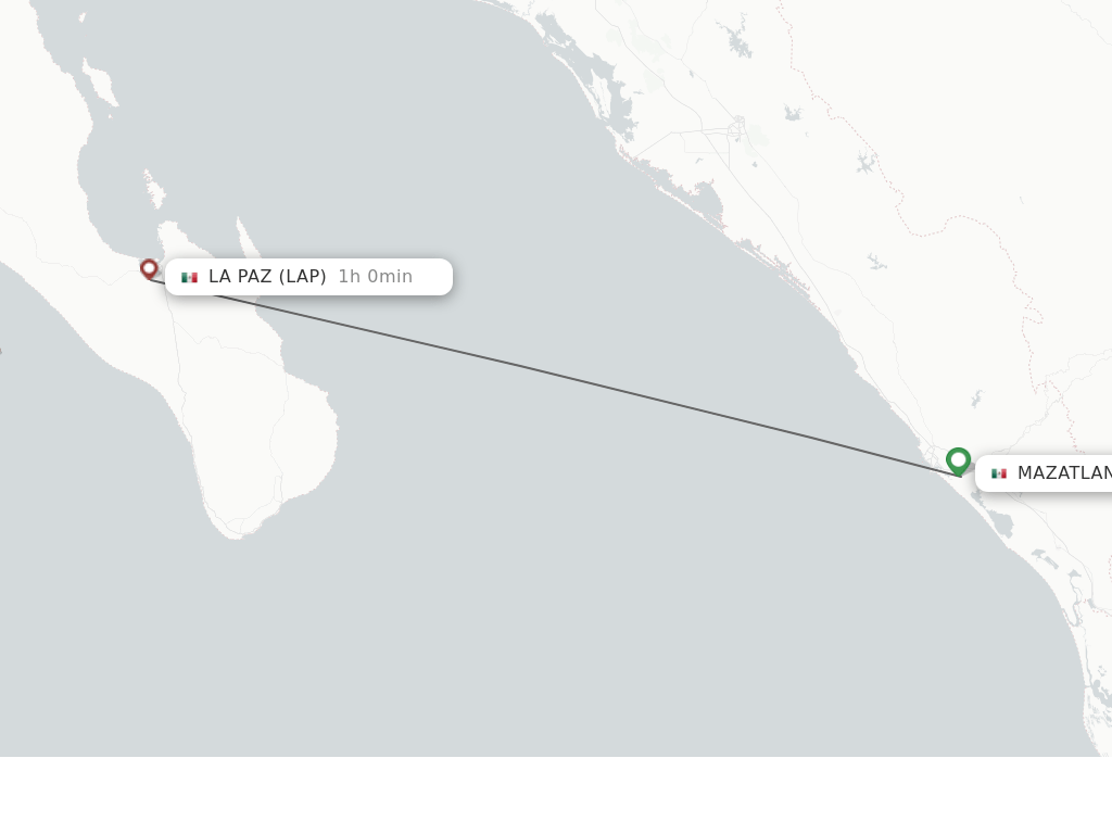 Direct (nonstop) flights from Mazatlan to La Paz schedules