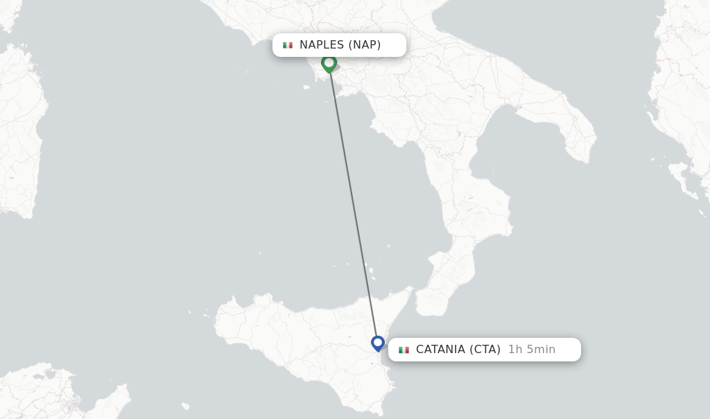 Direct (nonstop) flights from Naples to Catania schedules