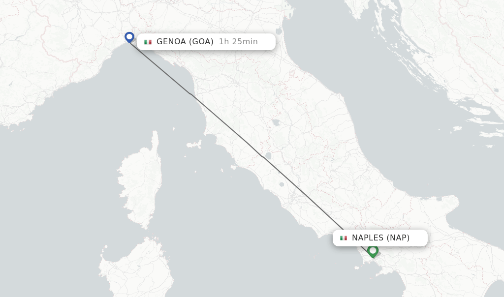 Direct (nonstop) flights from Naples to Genoa schedules