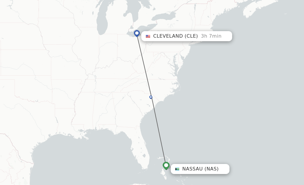 Direct (nonstop) flights from Nassau to Cleveland schedules