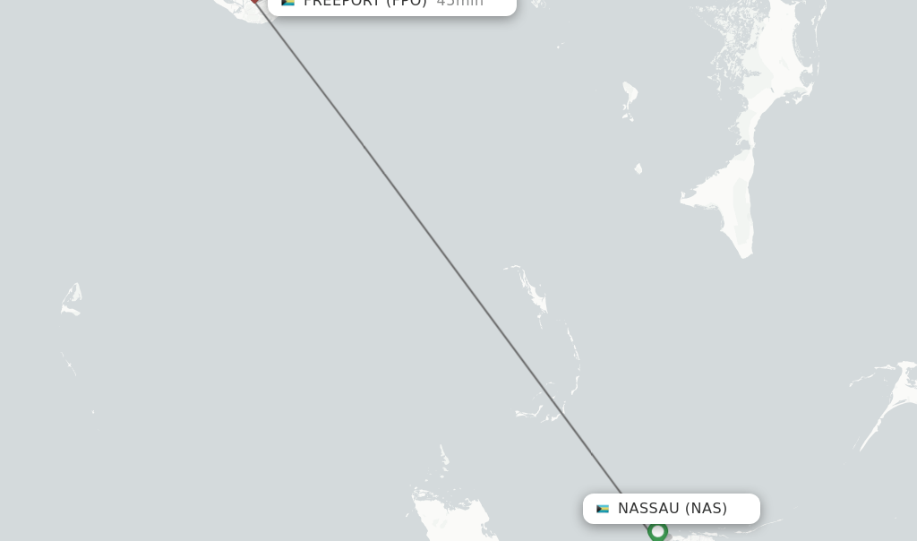 Direct (nonstop) flights from Nassau to Freeport schedules