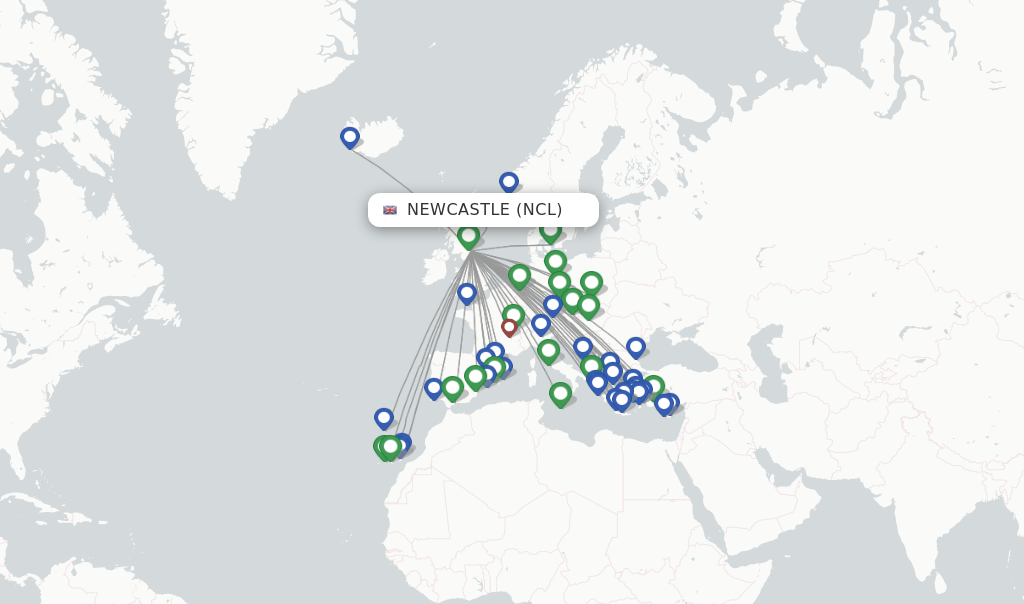 Jet2 flights from Newcastle, NCL