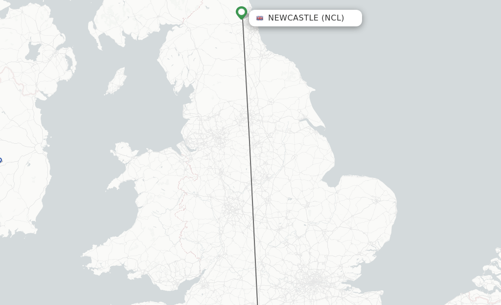 Direct (nonstop) flights from Newcastle to Southampton schedules