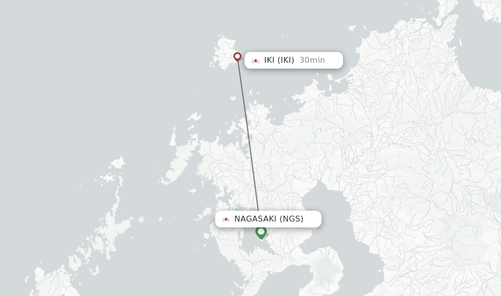 Direct (nonstop) flights from Nagasaki to Iki schedules