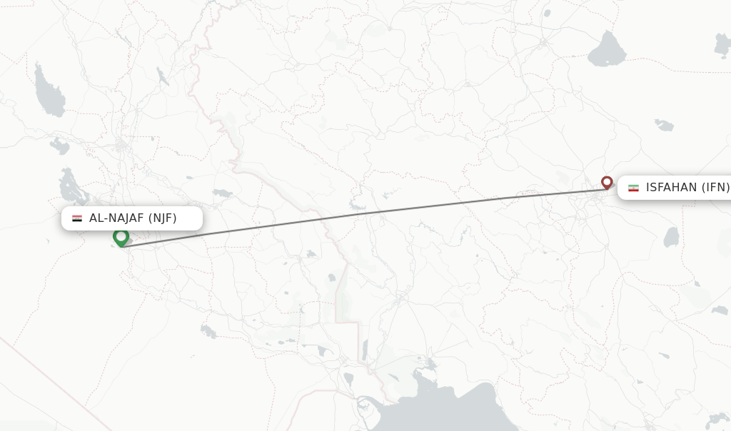 Direct (nonstop) flights from AlNajaf to Isfahan schedules
