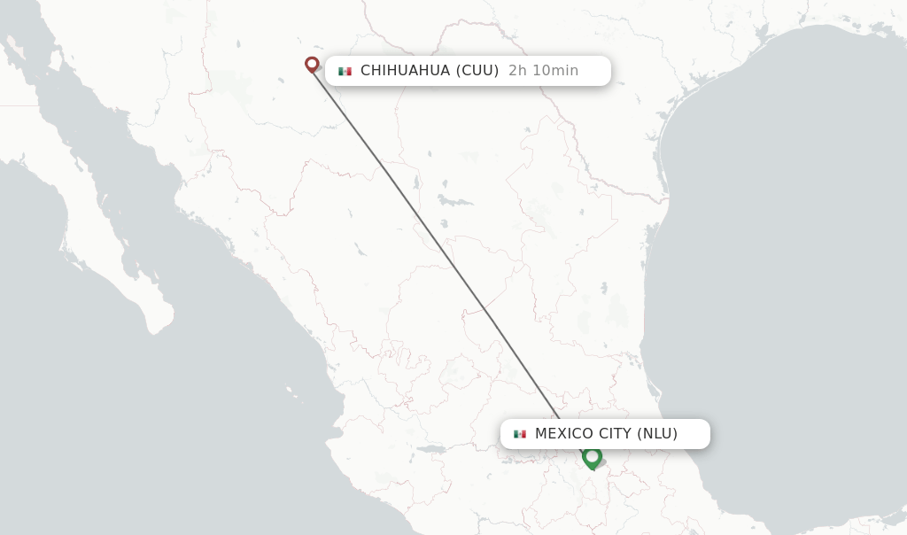Direct (nonstop) flights from Mexico City to Chihuahua schedules